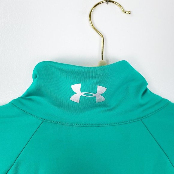 Under Armour Womens Jacket Large Semi Fitted All Season Teal Green Zip Up - Picture 5 of 10